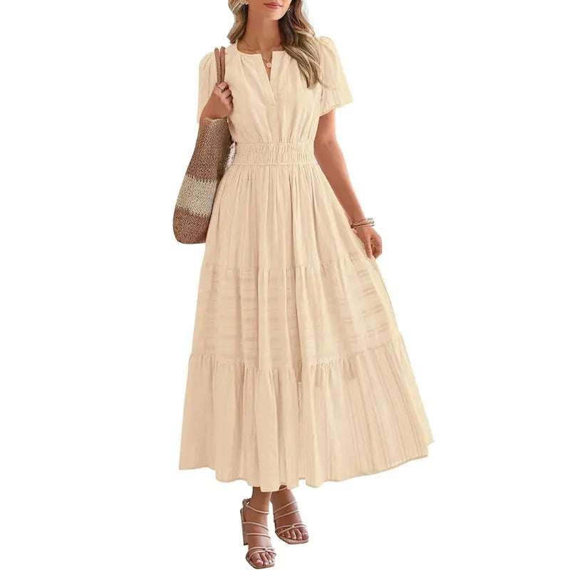 HELENA™ – Casual Summer V-Neck Maxi Dress