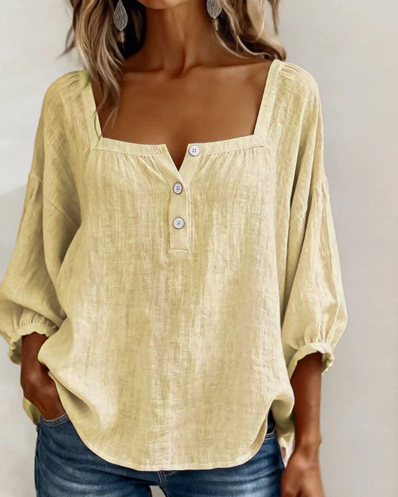 Rosie | Square Neck Button Blouse