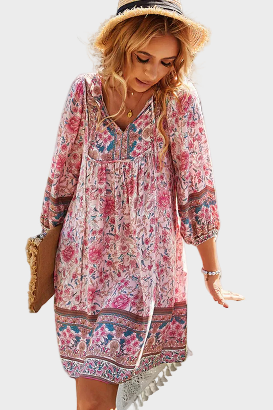 Primrose | Boho Floral Mini Dress