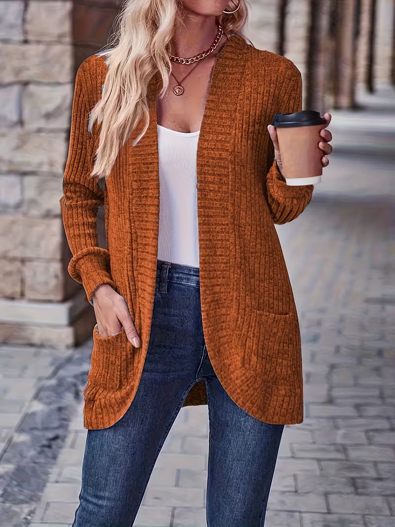 Lorraine | Ribbed Pocket Patchwork Long Sleeve Top