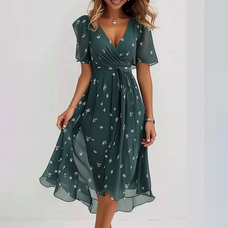 Naomi | Floral Wrap Midi Dress