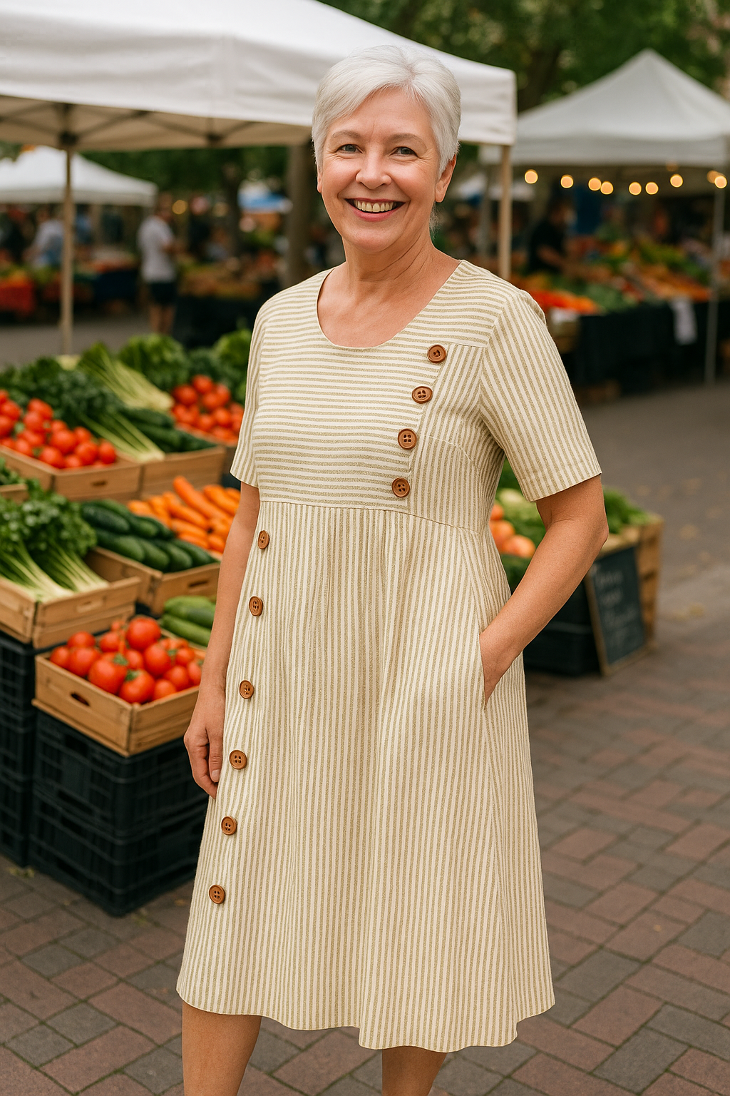 Dorothy | Relaxed Button Detail Midi Dress