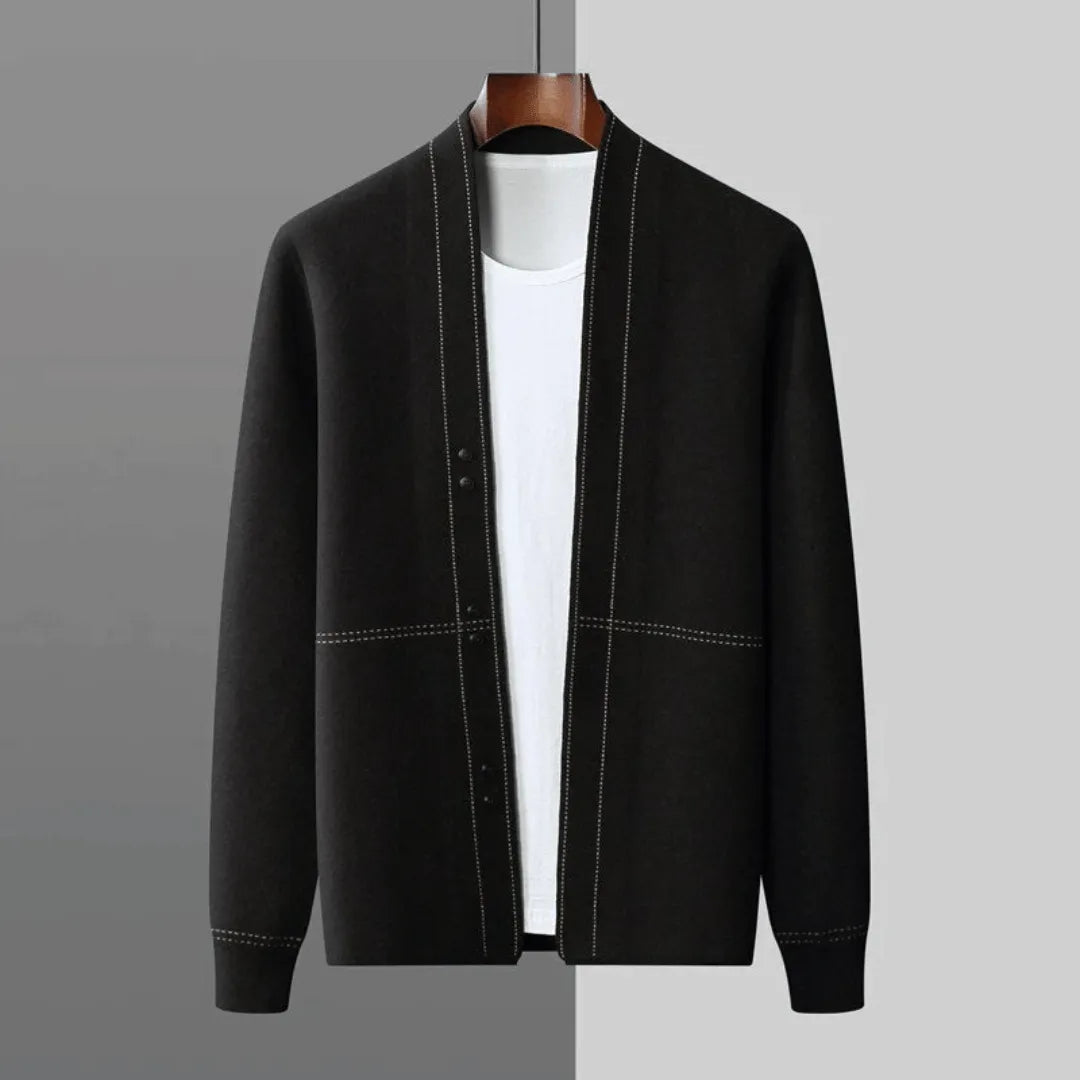 Men’s Button-Front Knit Cardigan – Smart Casual Layering Essential