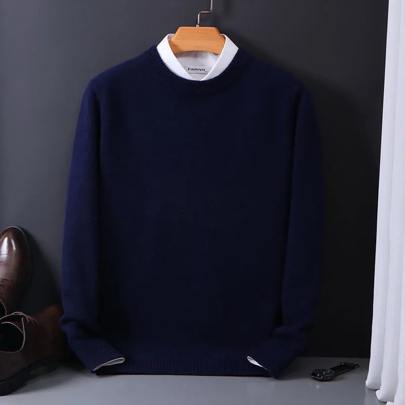 Men’s Classic Crew Neck Sweater – Refined Long Sleeve Knit