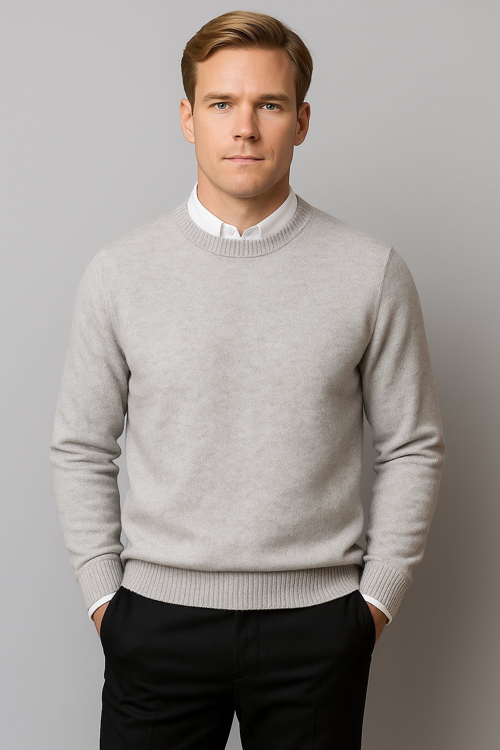 Men’s Classic Crew Neck Sweater – Refined Long Sleeve Knit