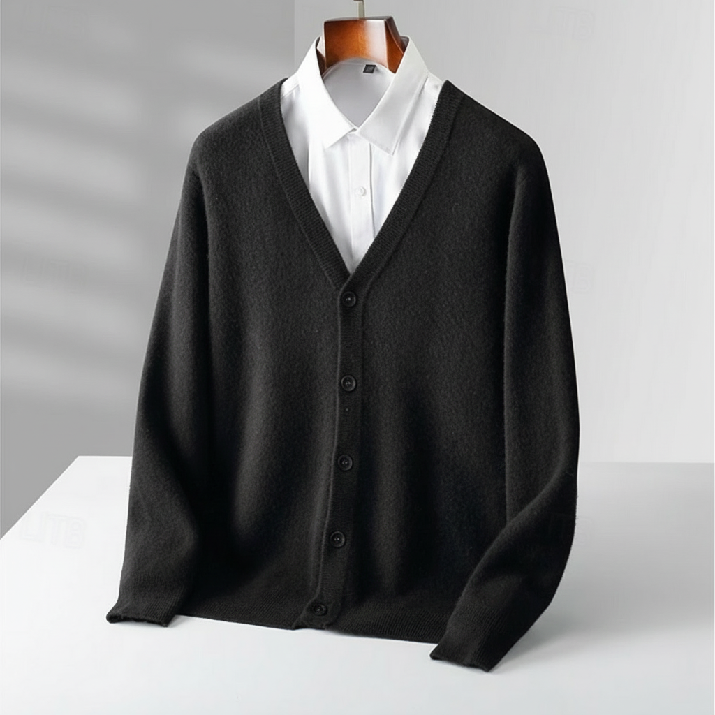 Men’s Classic V-Neck Cardigan – All-Season