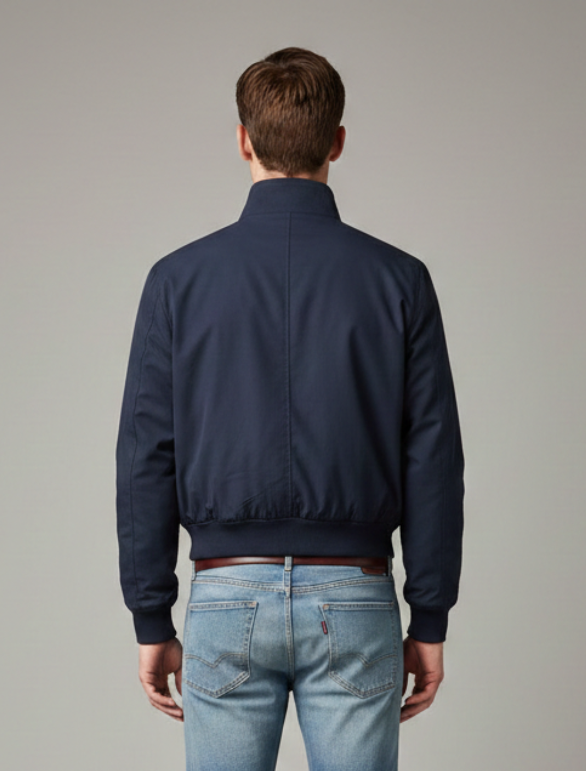 Men’s Harrington Jacket – Zip-Front Bomber Style with Stand Collar