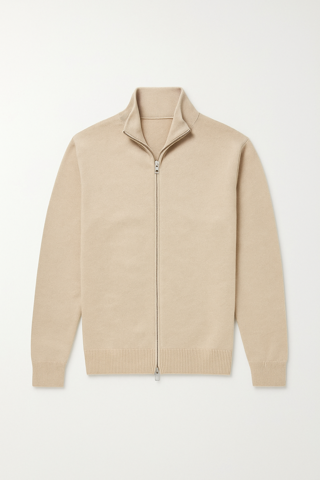 Men’s Slim Fit Zip-Up Jacket – Minimalist Stand-Up Collar