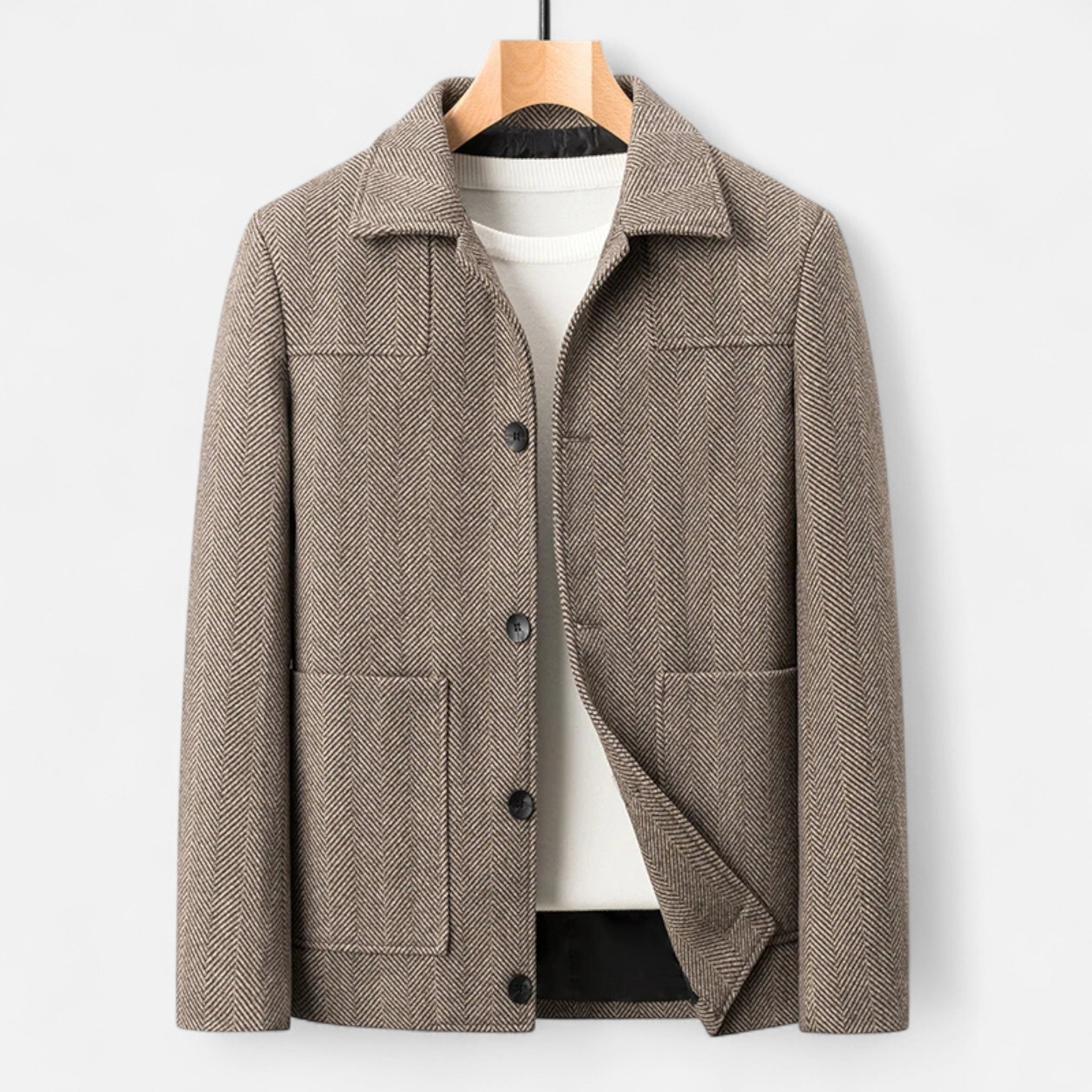 Men’s Tailored Button-Front Jacket – Refined Business-Inspired Design
