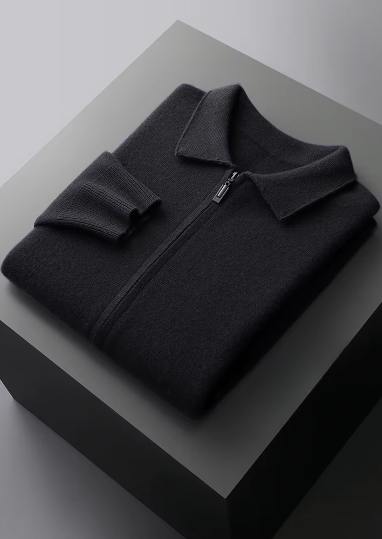 Men’s Zip-Up Cardigan Sweater with Collar – All-Season Smart Casual Layer