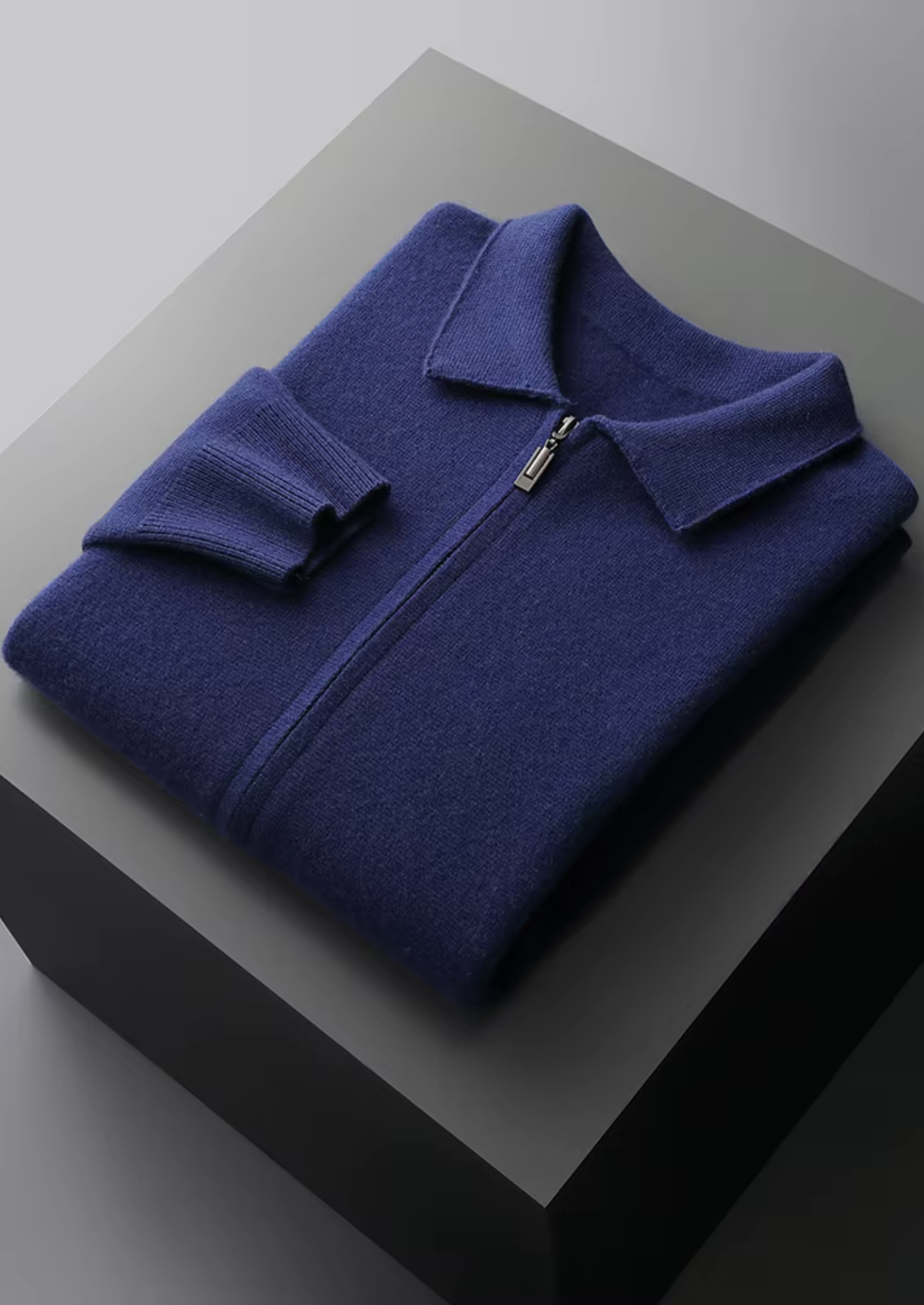 Men’s Zip-Up Cardigan Sweater with Collar – All-Season Smart Casual Layer