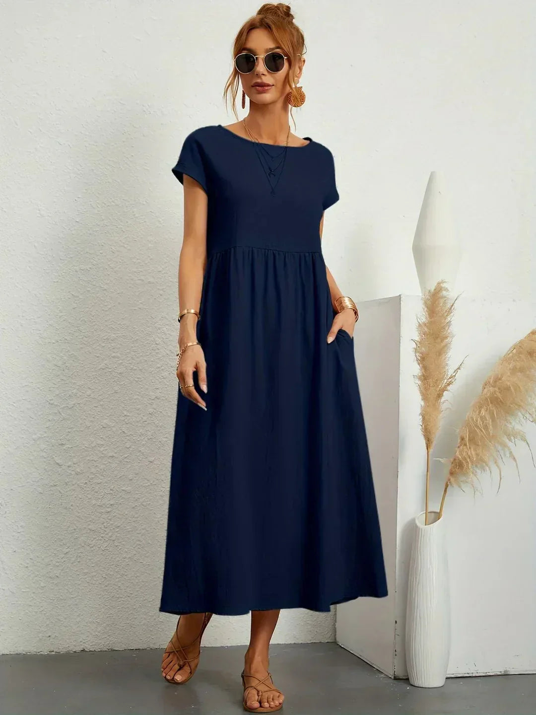 Claire | Relaxed Gathered Midi Dress