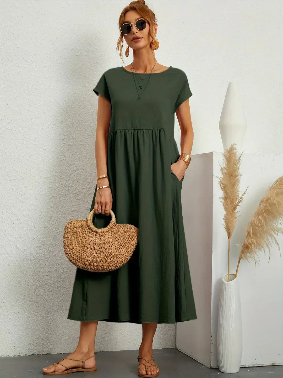 Claire | Relaxed Gathered Midi Dress
