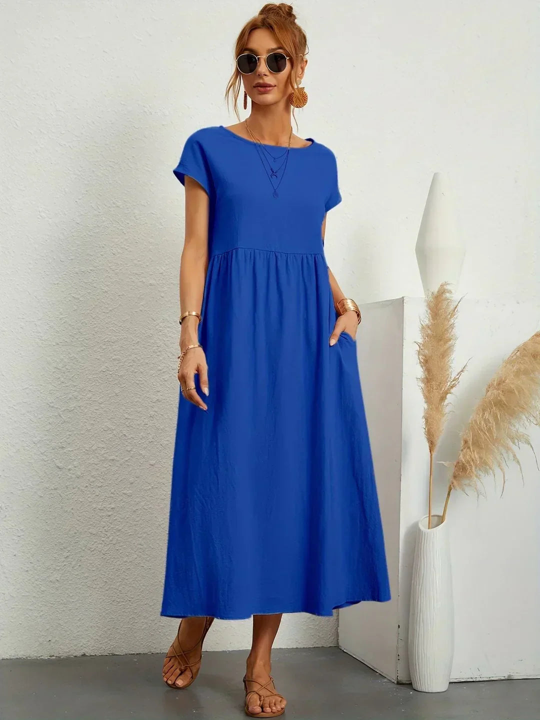 Claire | Relaxed Gathered Midi Dress