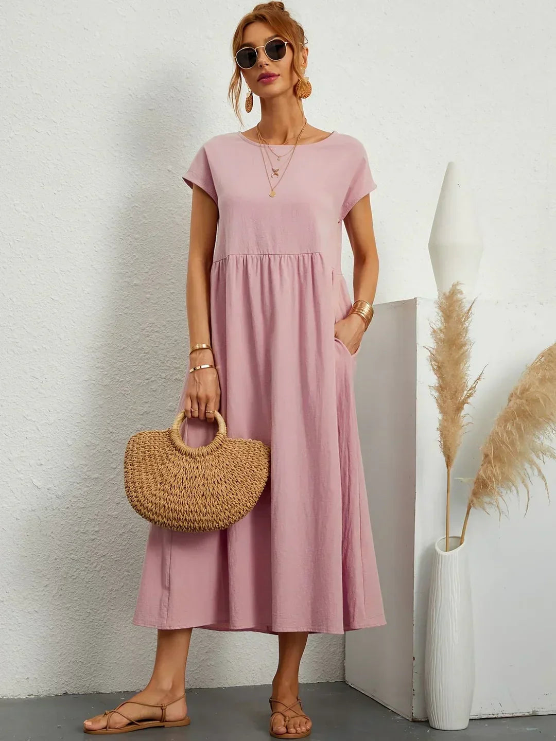 Claire | Relaxed Gathered Midi Dress