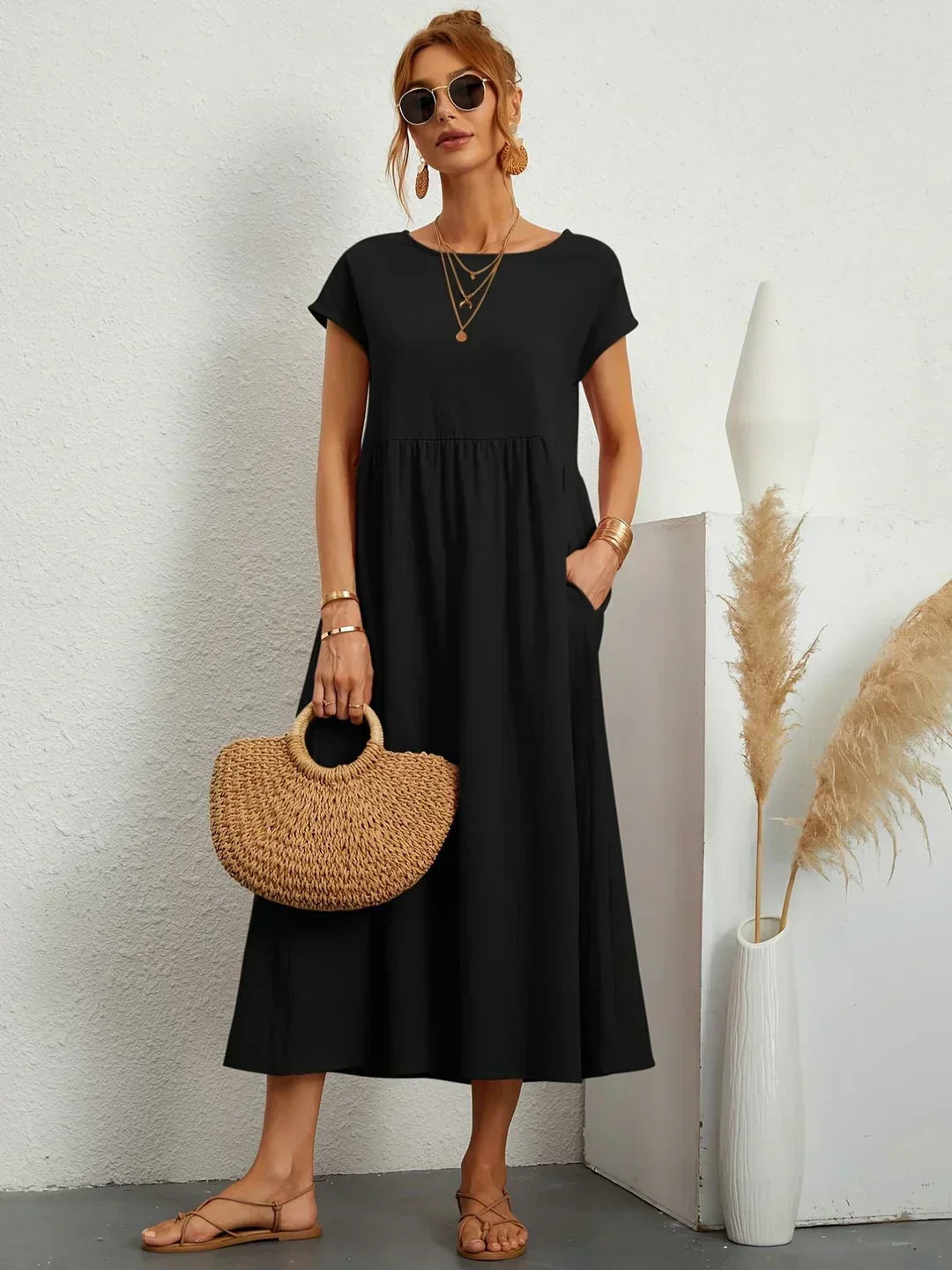 Claire | Relaxed Gathered Midi Dress