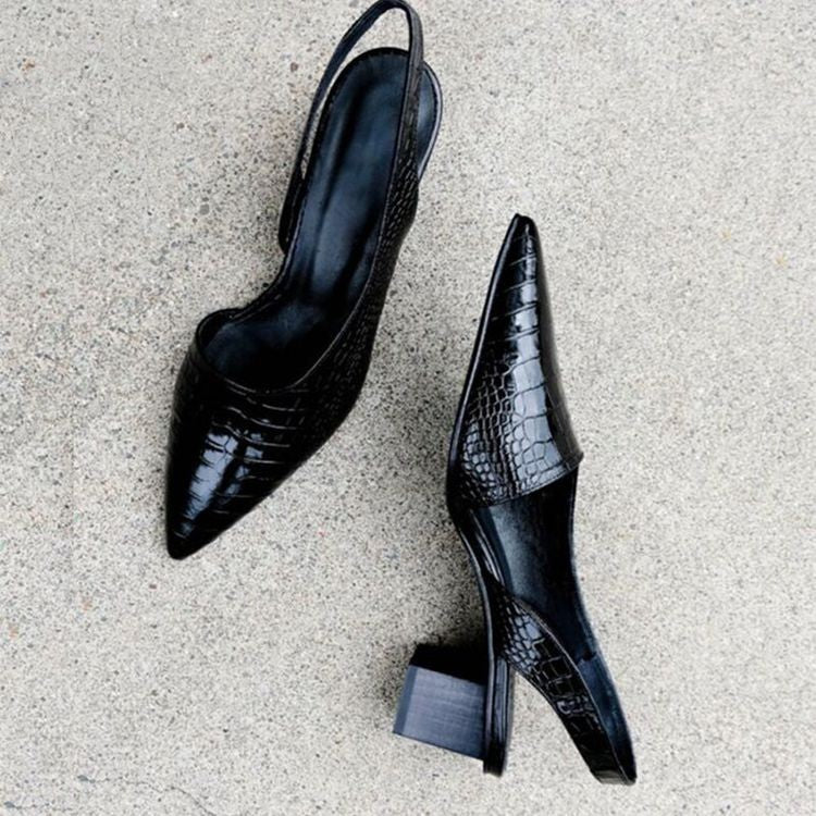 Audrey | Patent Pointed-Toe Slingback Heel