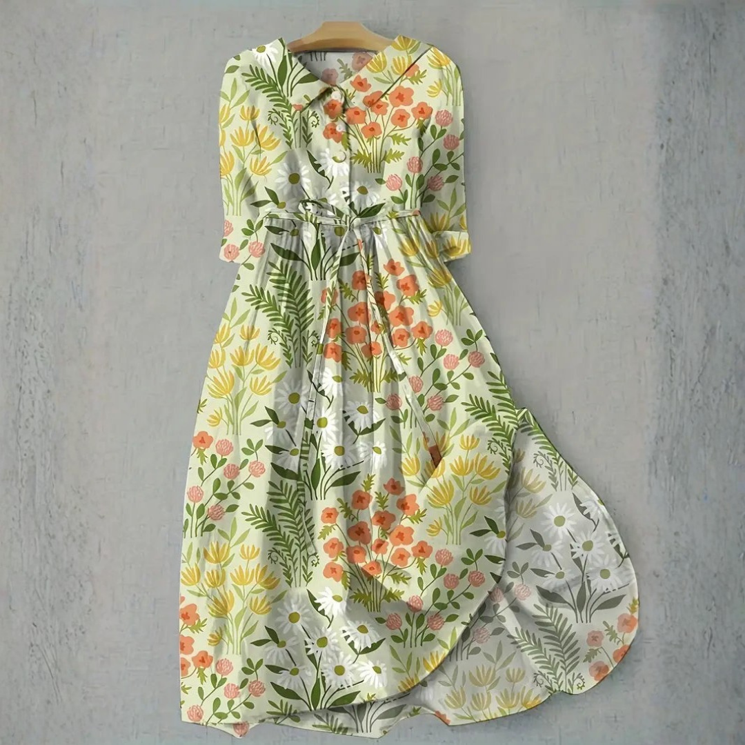 Primrose | Wildflower Garden Tie Waist Maxi Dres