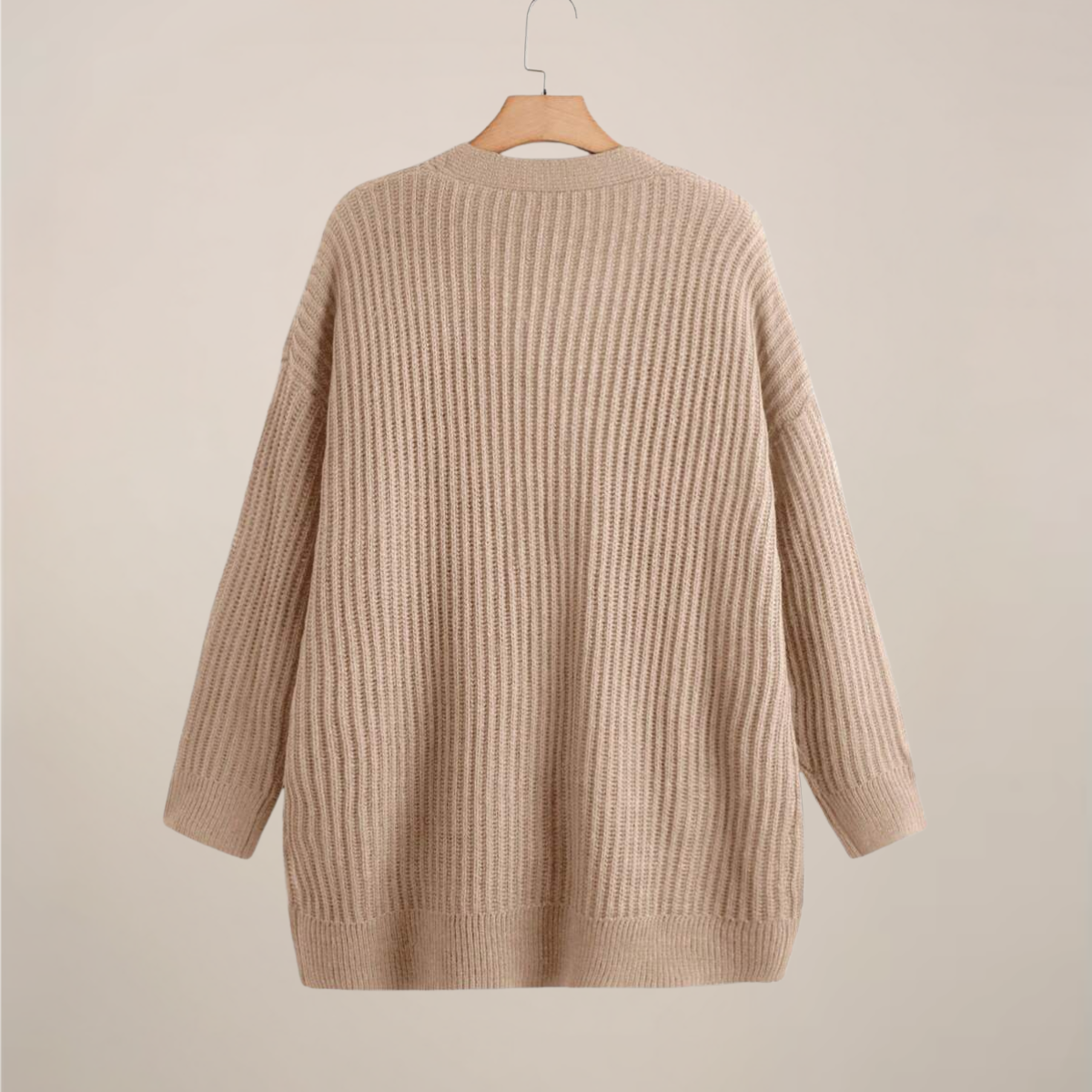 Plus Size Long Sleeve Oversized Open Cardigan – Casual Layering Essential