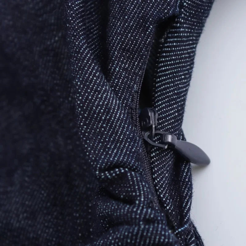 Women’s Denim Midi Dress | Ruched Waist | Fitted Dress