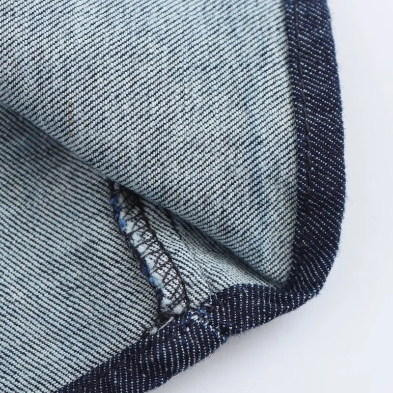 Women’s Denim Midi Dress | Ruched Waist | Fitted Dress