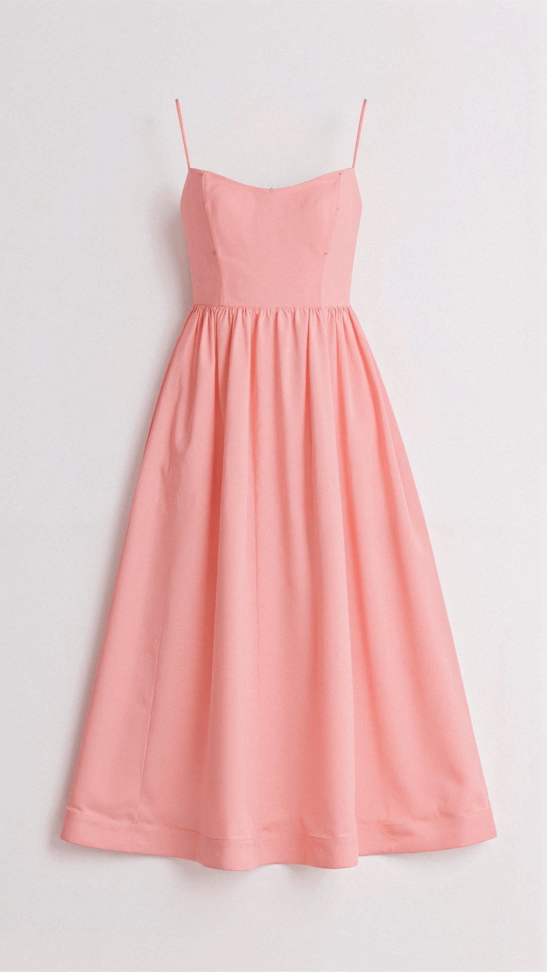 Women’s A-Line Midi Dress – Ascot Style – Spaghetti Straps – Flowing Design – Elegant Fit