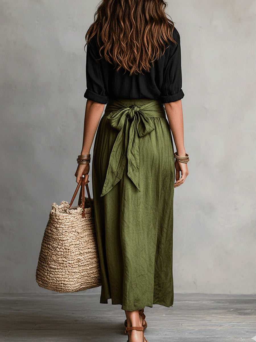 Sage | Shirt & Maxi Skirt Set