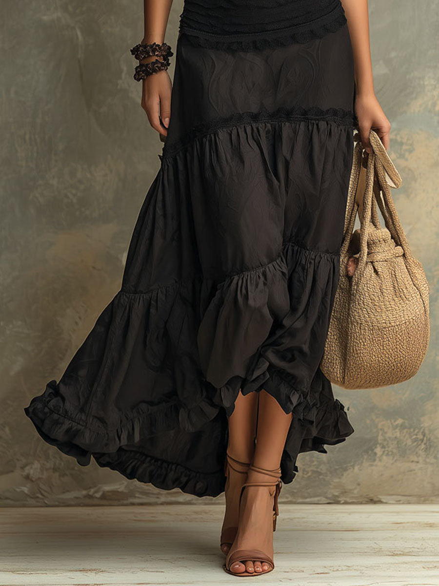 Dorothy | Bohemian Ruffled Lace Maxi Dress