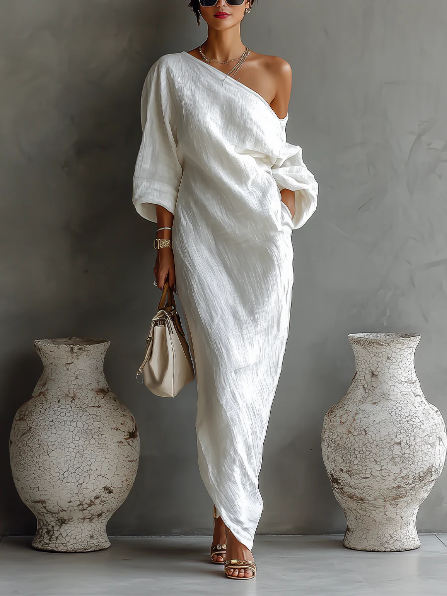 Margot | One-Shoulder Draped Maxi Dress