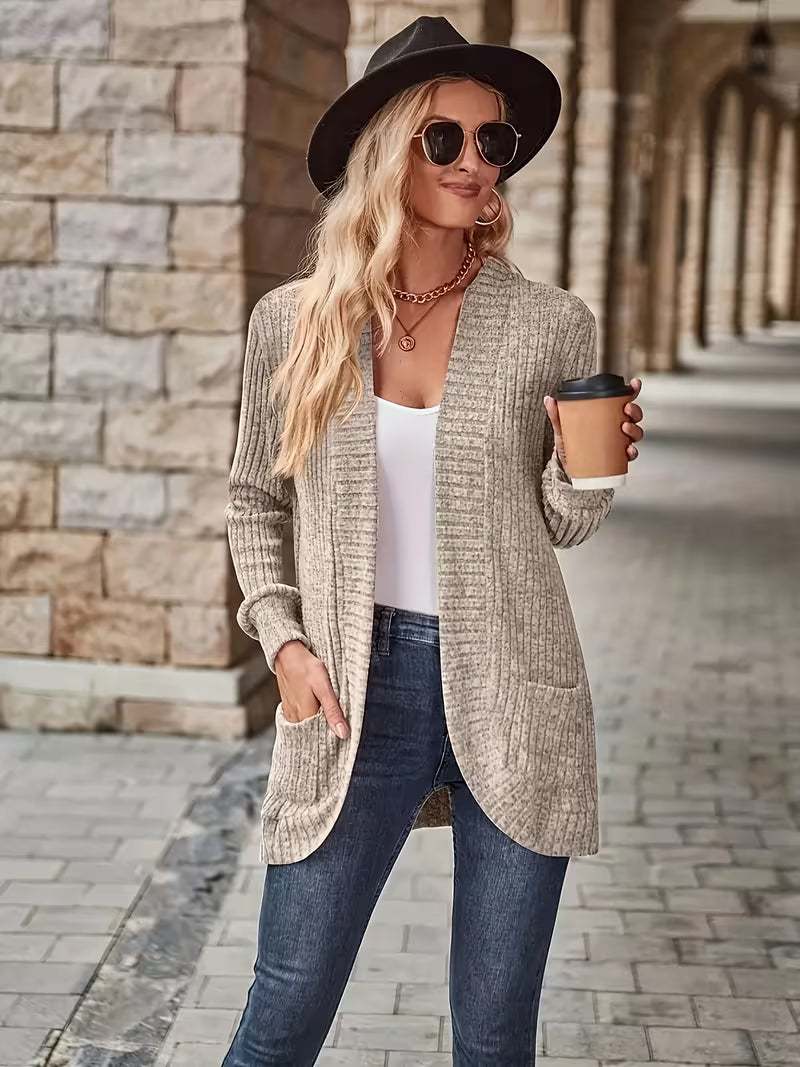 Lorraine | Ribbed Pocket Patchwork Long Sleeve Top