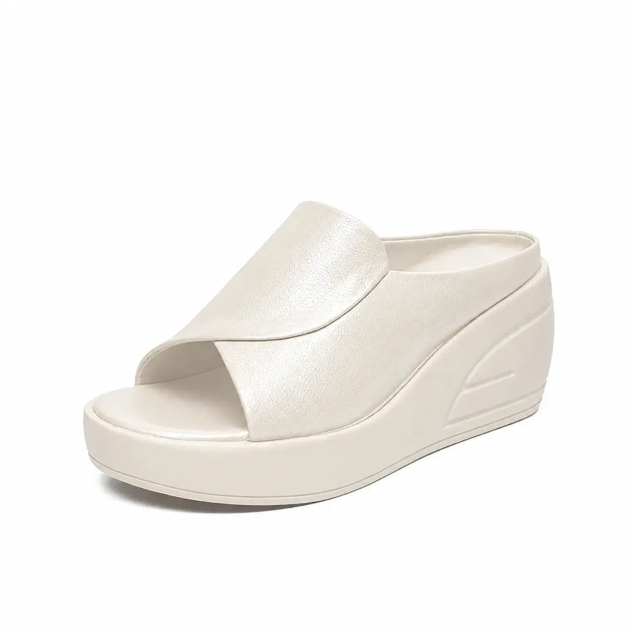 Stella | Cross-Strap Wedge Mule Sandal