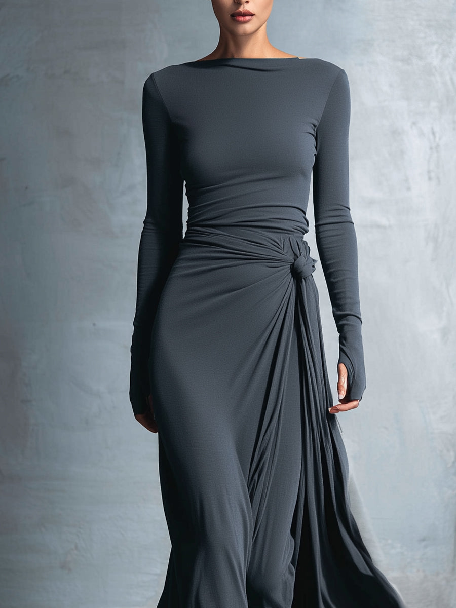 Vittoria · Abito maxi con nodo laterale