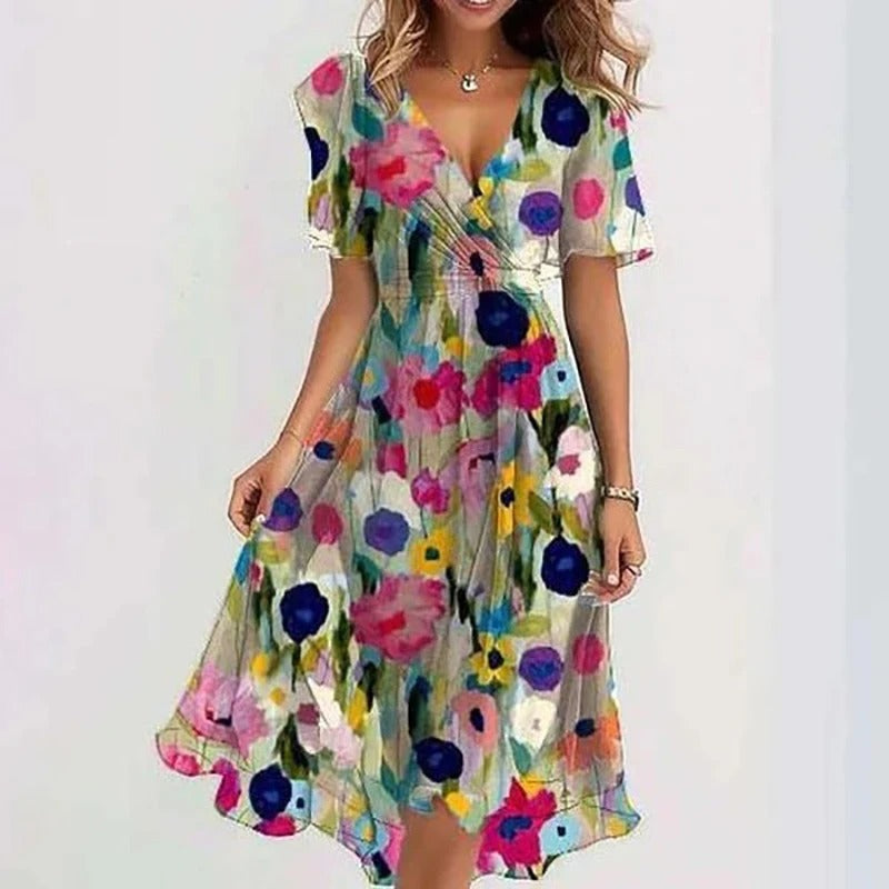 Yara | Elegant Colourful Dress