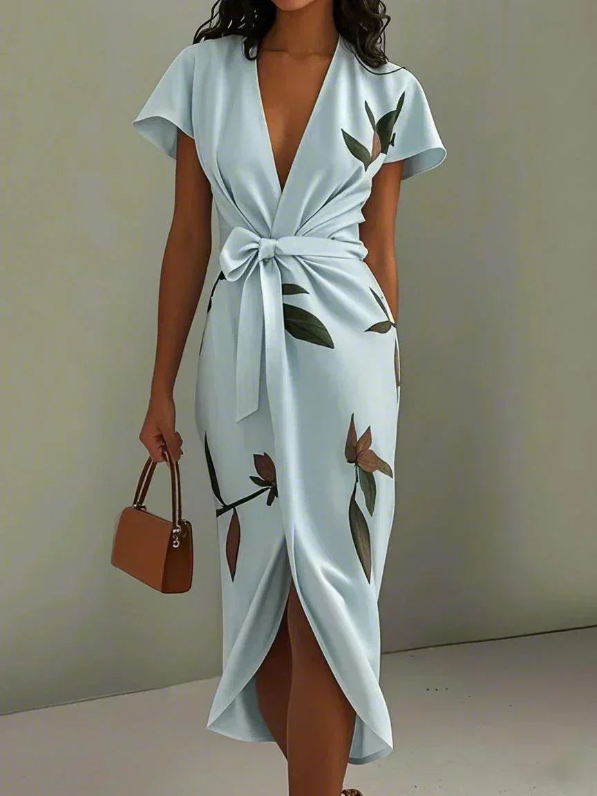 Willow | Botanical Bow-Tie Midi Dress