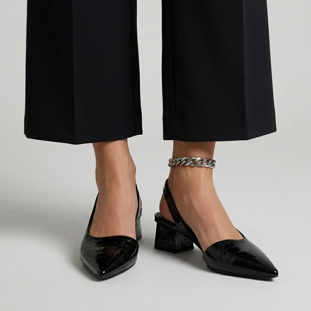 Audrey | Patent Pointed-Toe Slingback Heel