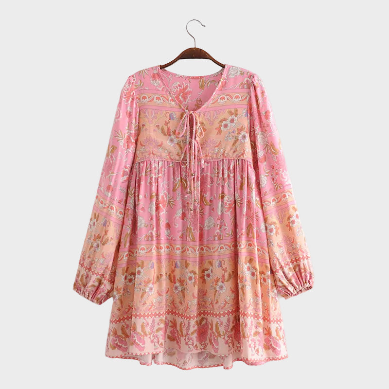 Primrose | Boho Floral Mini Dress