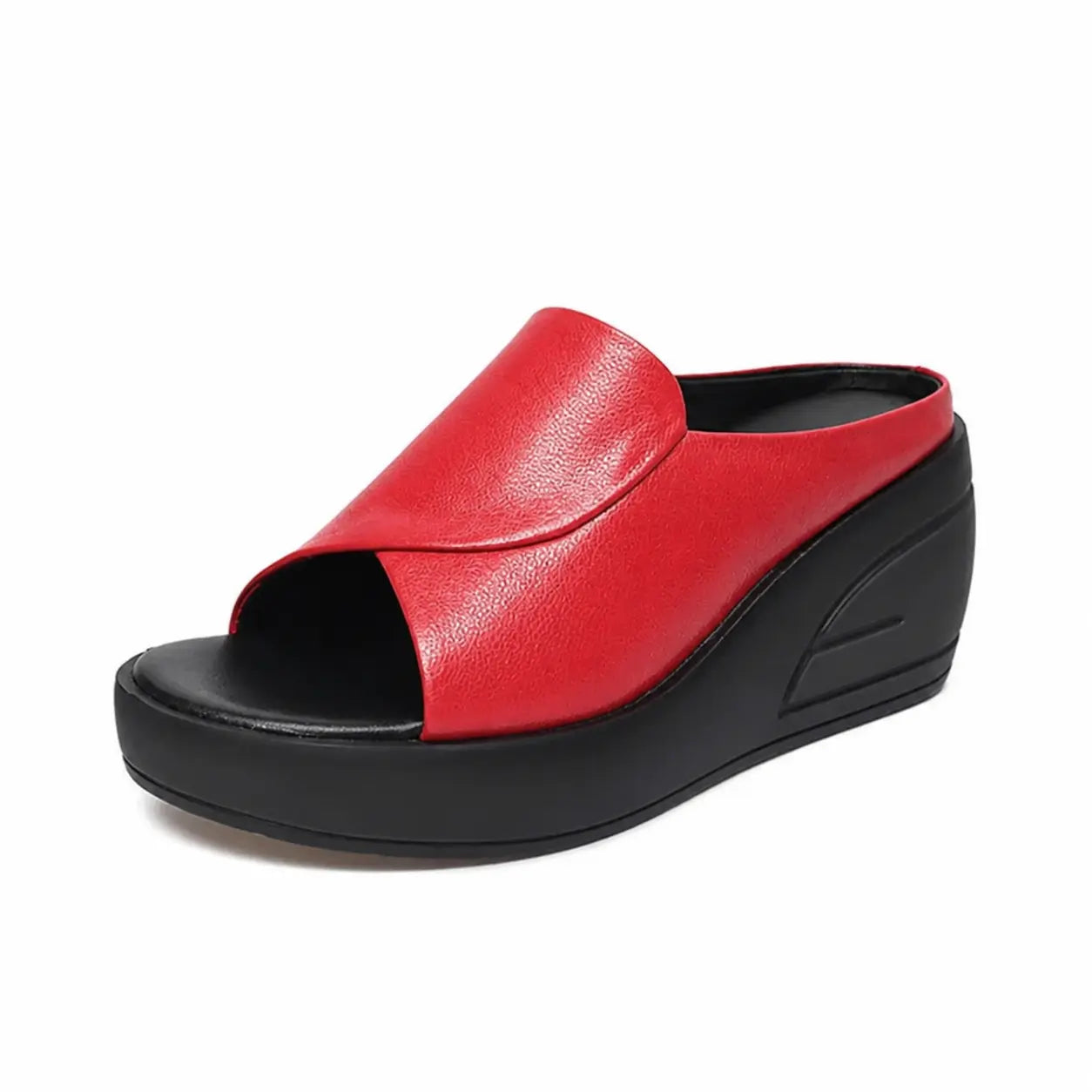 Stella | Cross-Strap Wedge Mule Sandal